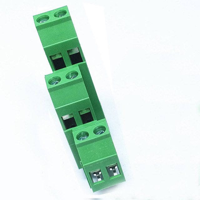 three rows PCB screw terminal blocks 5.00/5.08mm ptch through hole dip type horizontal with board