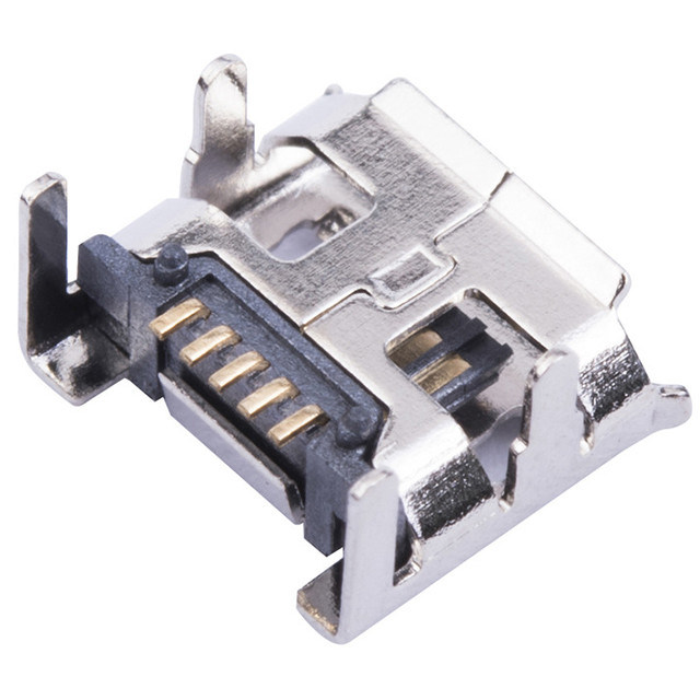 pcb connector micro usb 2.0 type 5 position female through hole + mount smd smt type